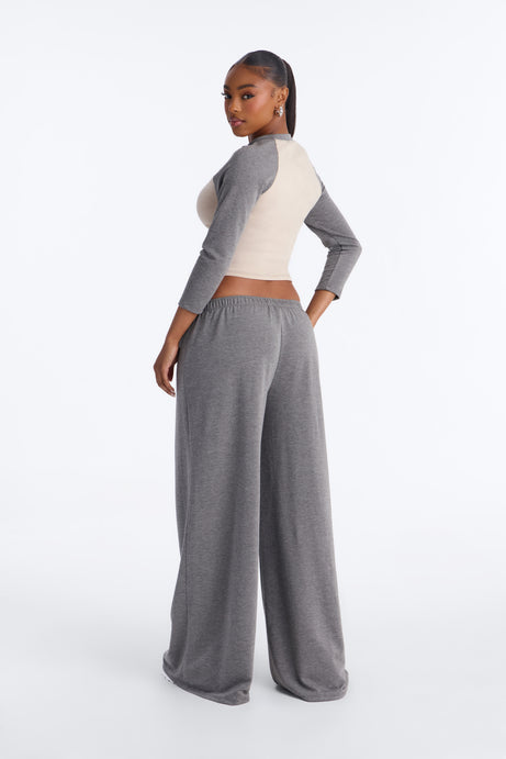 Raya 3/4 Sleeve Raglan Wide Leg Pant Set