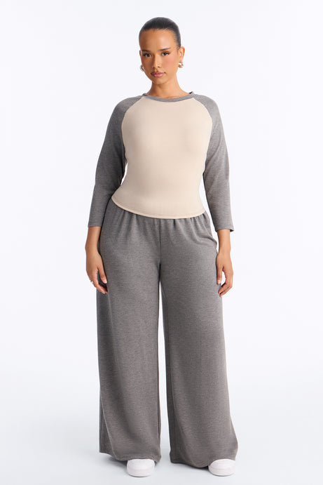 Raya 3/4 Sleeve Raglan Wide Leg Pant Set