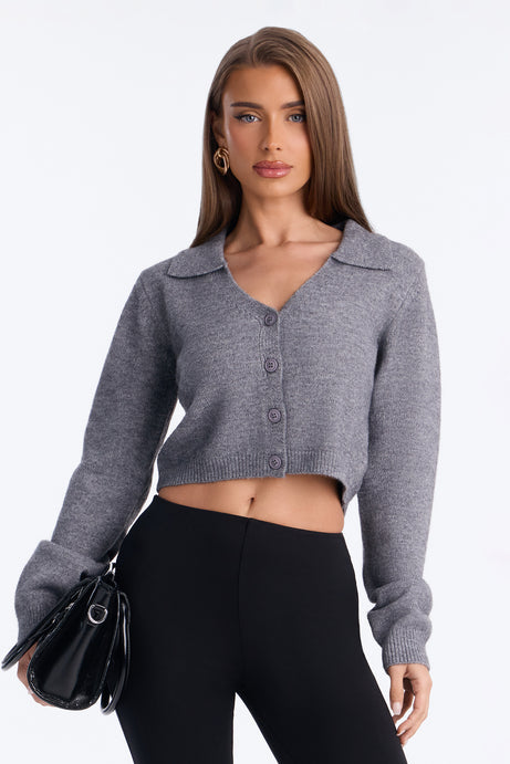 Slowing Down Collar Cropped Cardigan