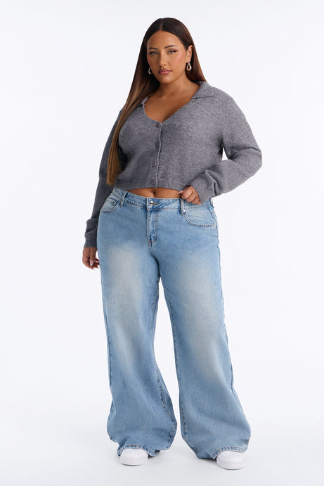 Slowing Down Collar Cropped Cardigan