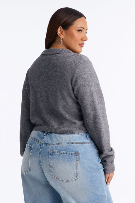 Slowing Down Collar Cropped Cardigan