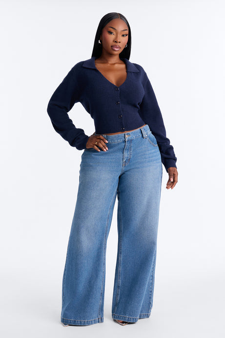 Slowing Down Collar Cropped Cardigan