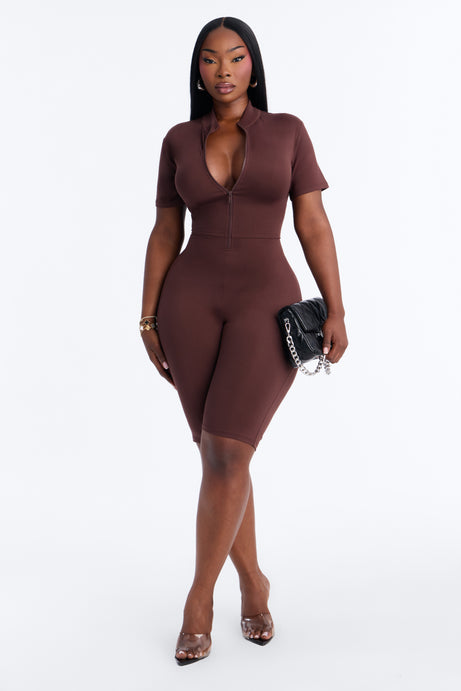 Baby Got Back Romper - Chocolate