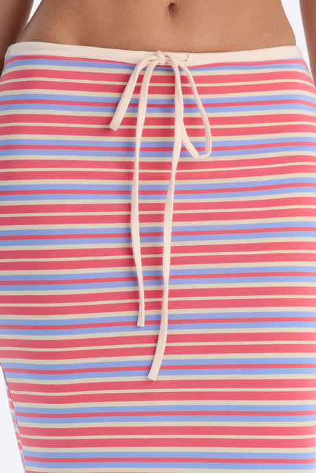 Candy Striped Low Rise Maxi Skirt