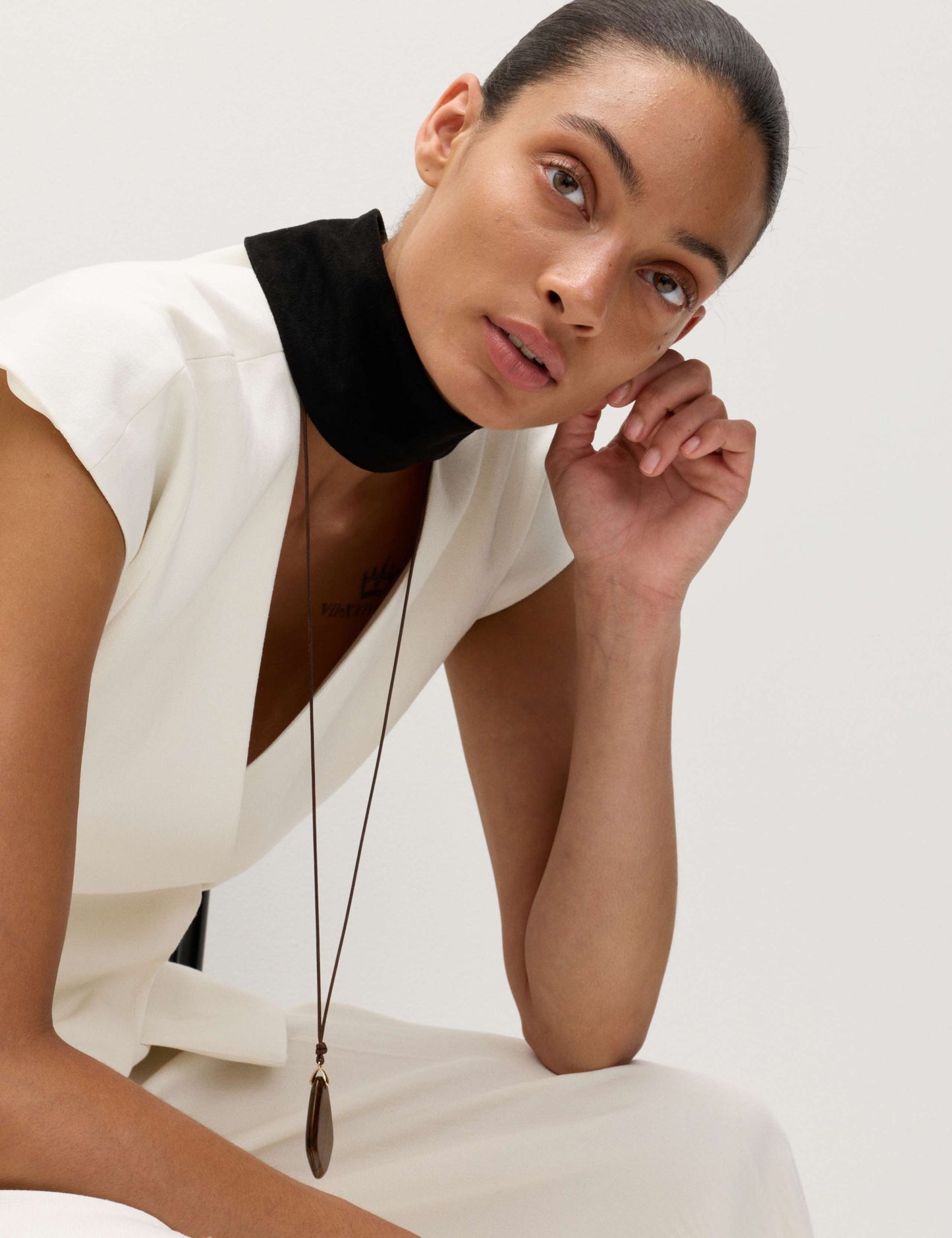 Tie Front Wrap Detail Waistcoat with Linen