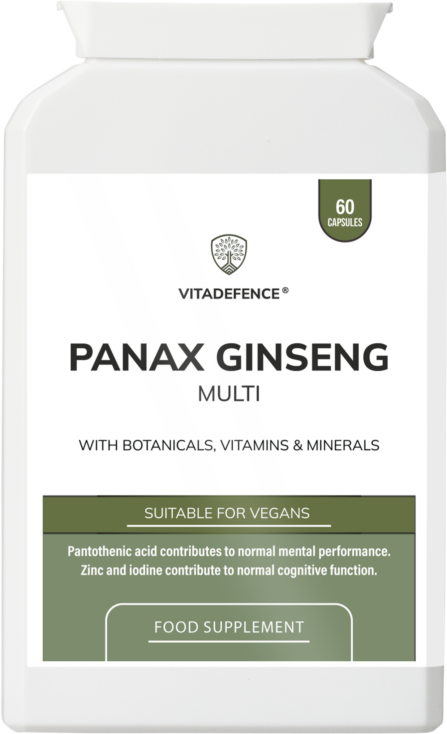 Vitadefence® Panax Ginseng Multi | With Botanicals, Vitamins & Minerals – 60 Capsules - Interactive Group