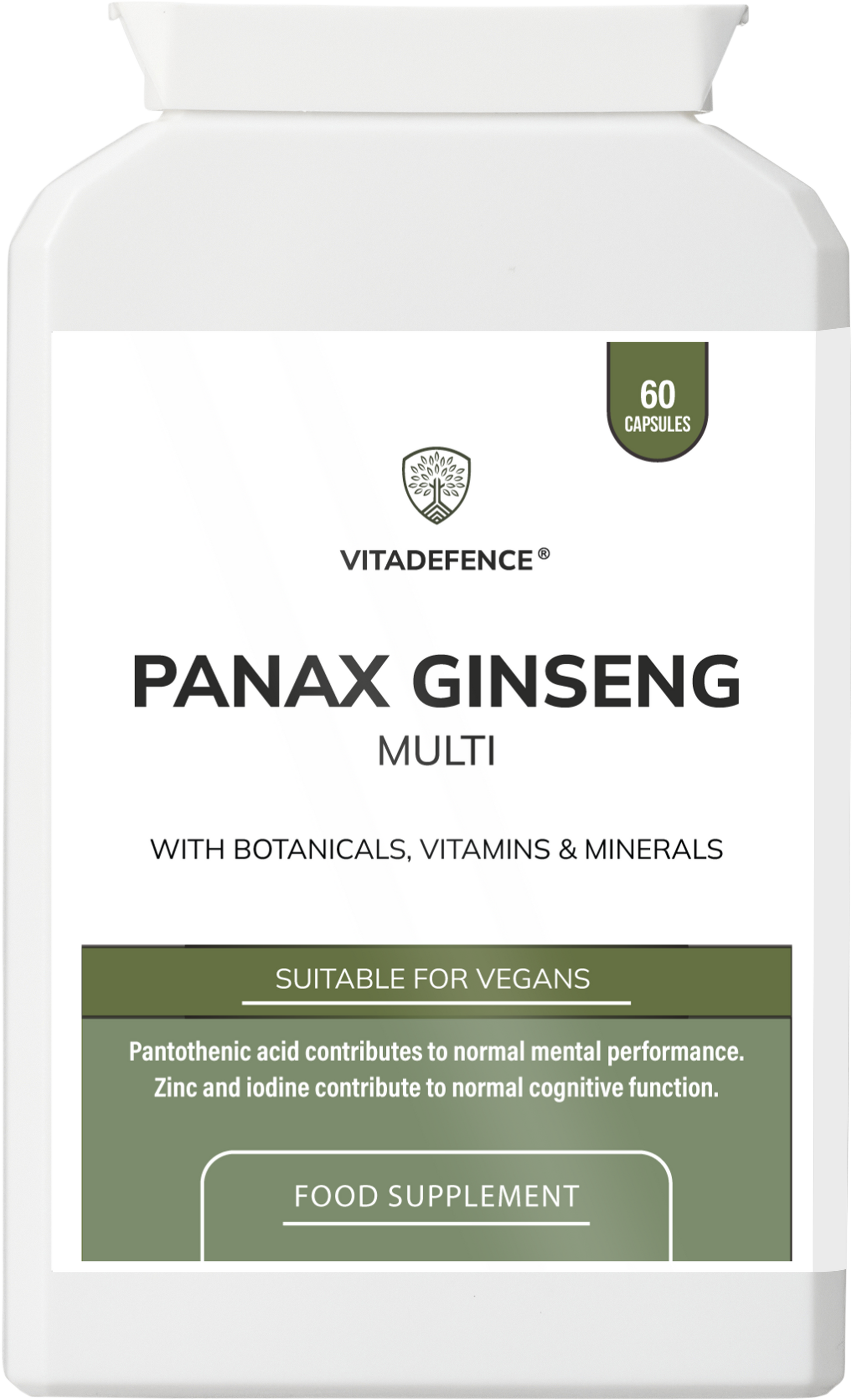 Vitadefence® Panax Ginseng Multi | With Botanicals, Vitamins & Minerals – 60 Capsules - Interactive Group