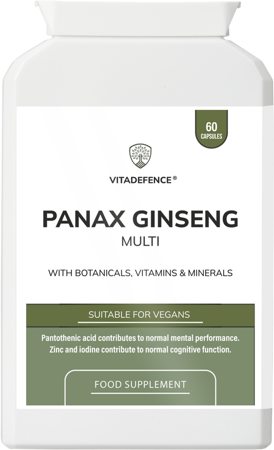 Vitadefence® Panax Ginseng Multi | With Botanicals, Vitamins & Minerals – 60 Capsules - Interactive Group