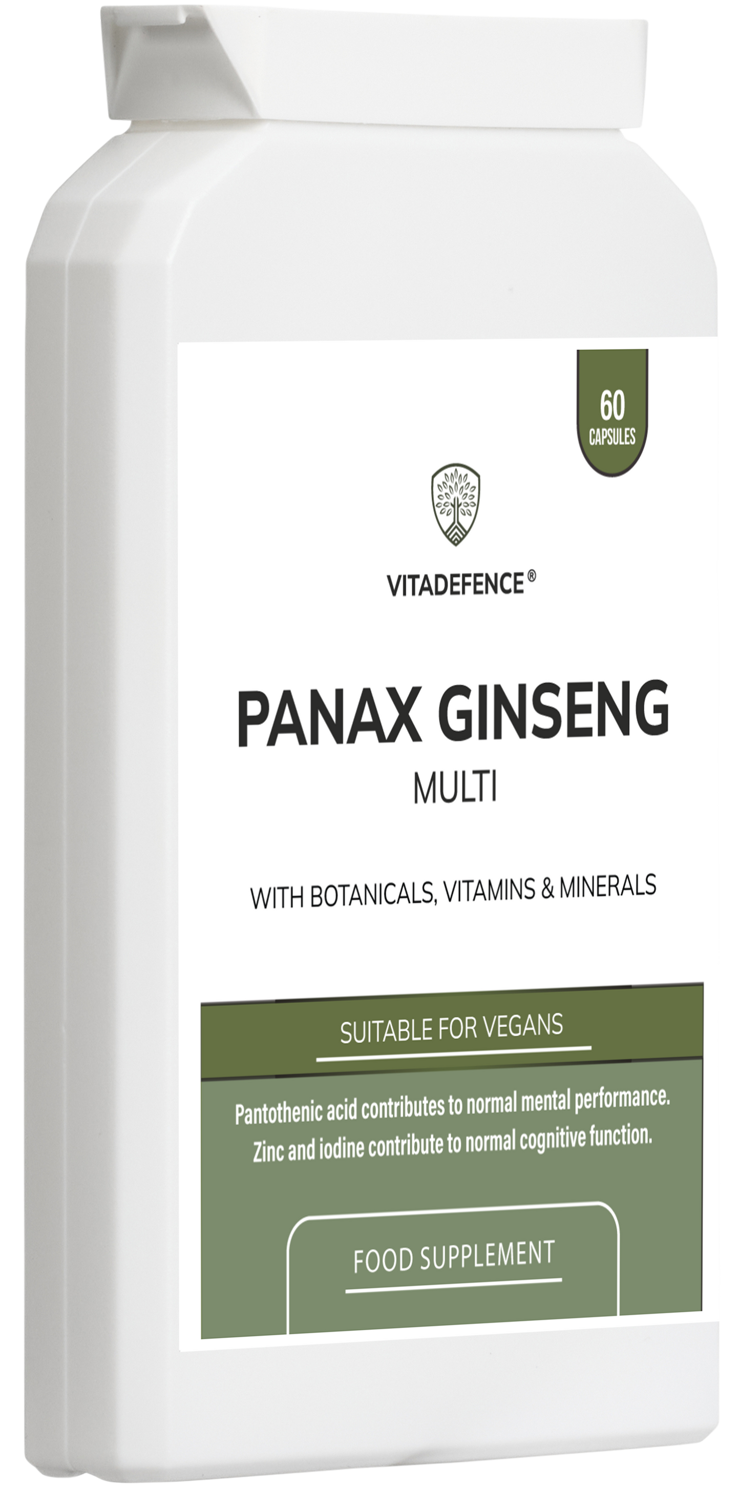 Vitadefence® Panax Ginseng Multi | With Botanicals, Vitamins & Minerals – 60 Capsules - Interactive Group