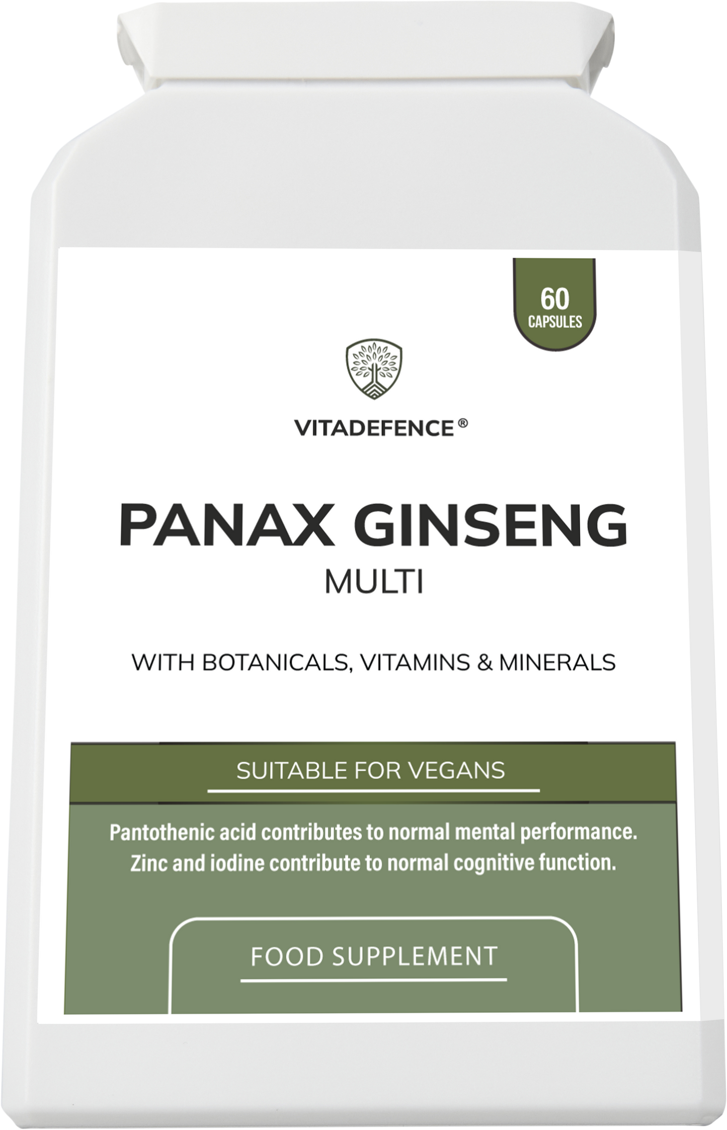 Vitadefence® Panax Ginseng Multi | With Botanicals, Vitamins & Minerals – 60 Capsules - Interactive Group