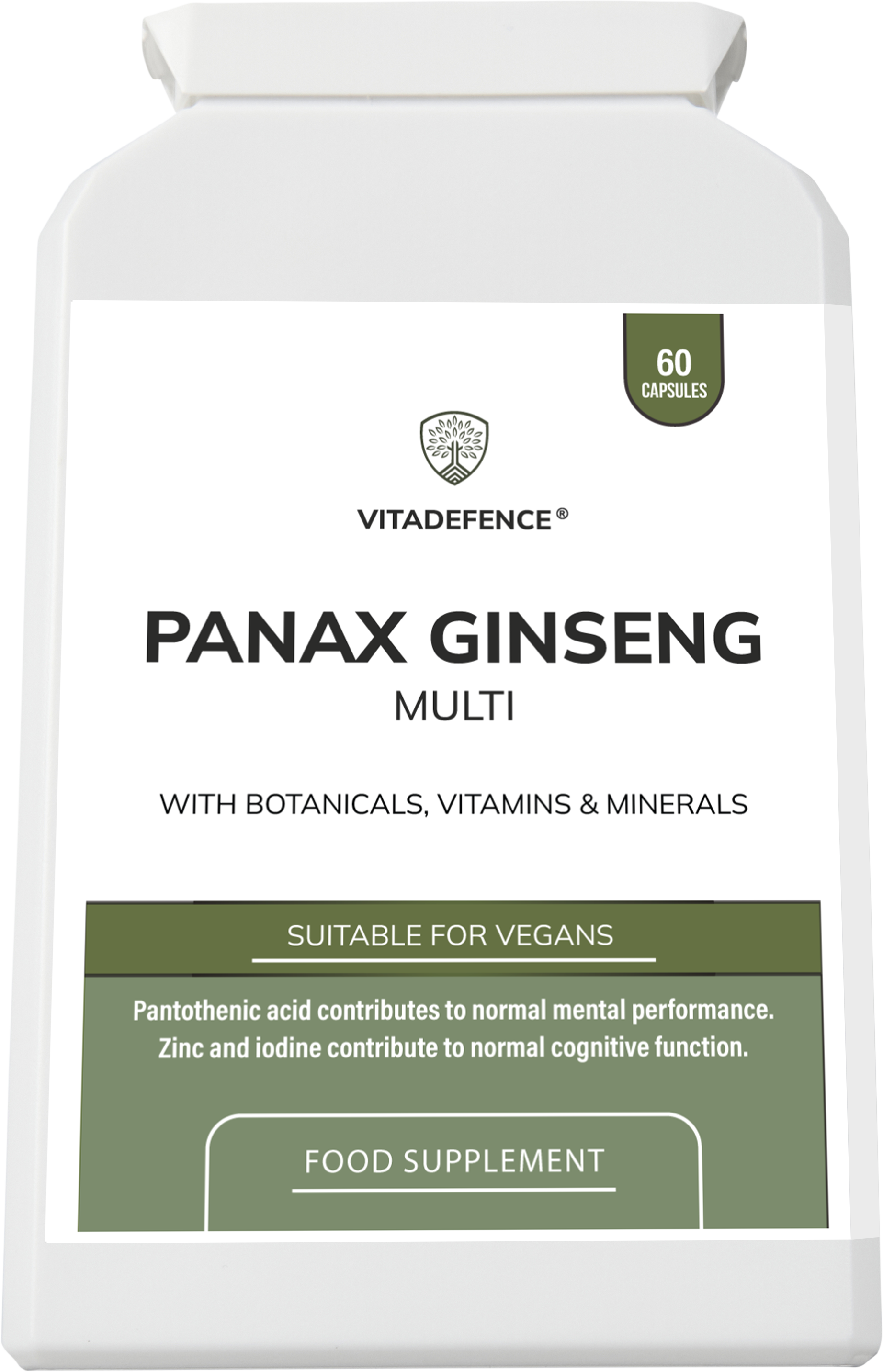 Vitadefence® Panax Ginseng Multi | With Botanicals, Vitamins & Minerals – 60 Capsules - Interactive Group