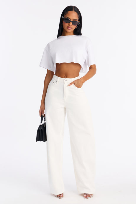 Blanc Noir High Waist Barrel Leg Jeans