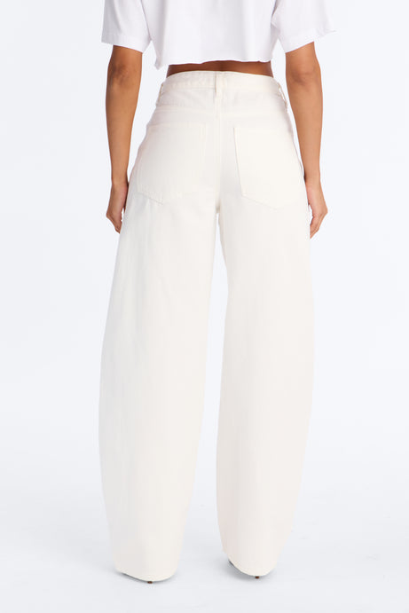 Blanc Noir High Waist Barrel Leg Jeans