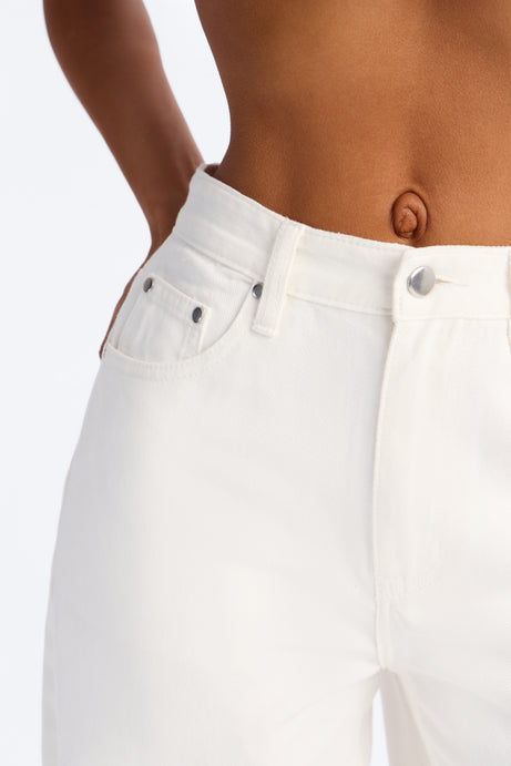 Blanc Noir High Waist Barrel Leg Jeans