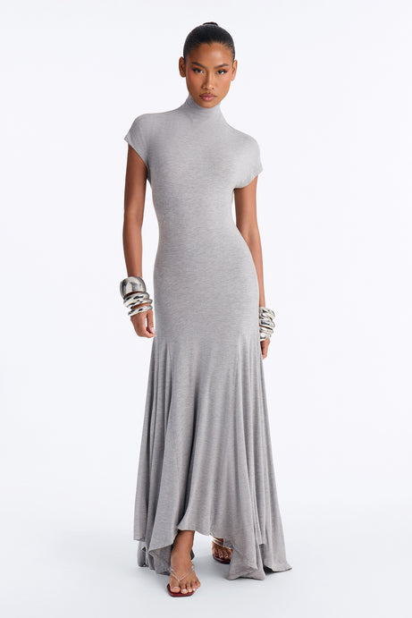 Subtle Statement Mock Neck Maxi Dress