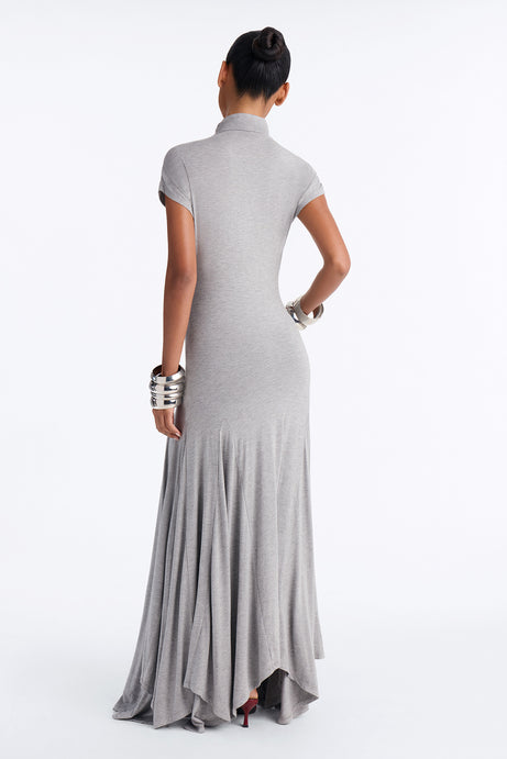 Subtle Statement Mock Neck Maxi Dress