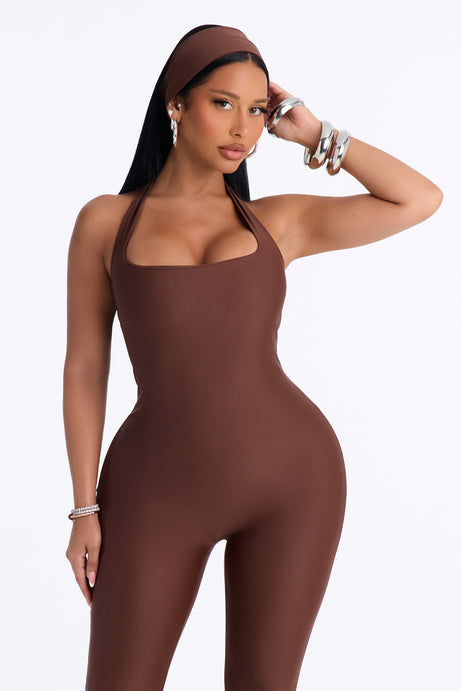 Lia Two Piece Capri Pant Jumpsuit - Chocolate