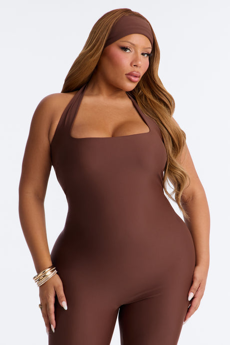 Lia Two Piece Capri Pant Jumpsuit - Chocolate