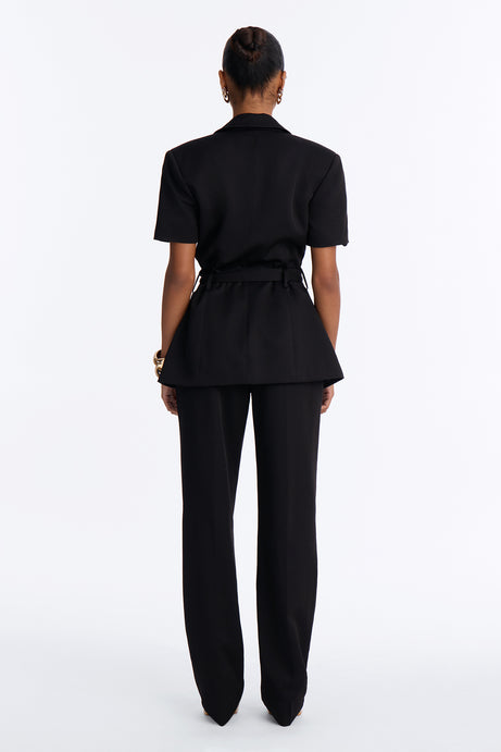 Serving Business Belted Pant Set - Black