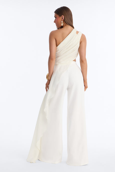 Beatrice Draped Pant Set - Ivory