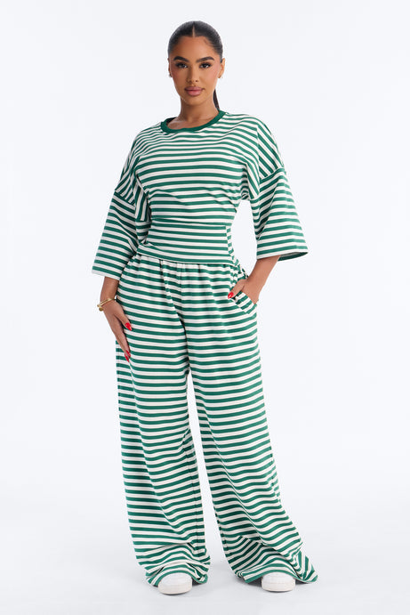 Seen In Stripes French Terry Pant Set