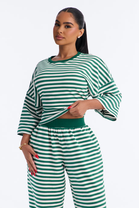 Seen In Stripes French Terry Pant Set