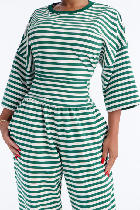 Seen In Stripes French Terry Pant Set