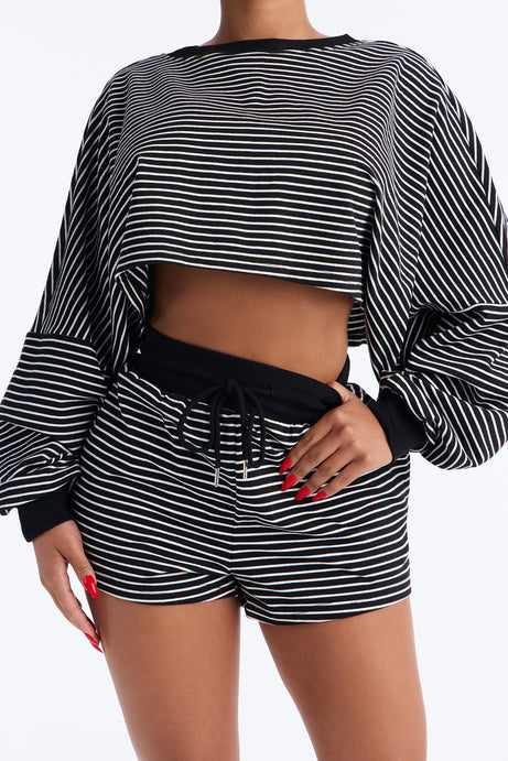 Stripes And Secrets French Terry Short Set