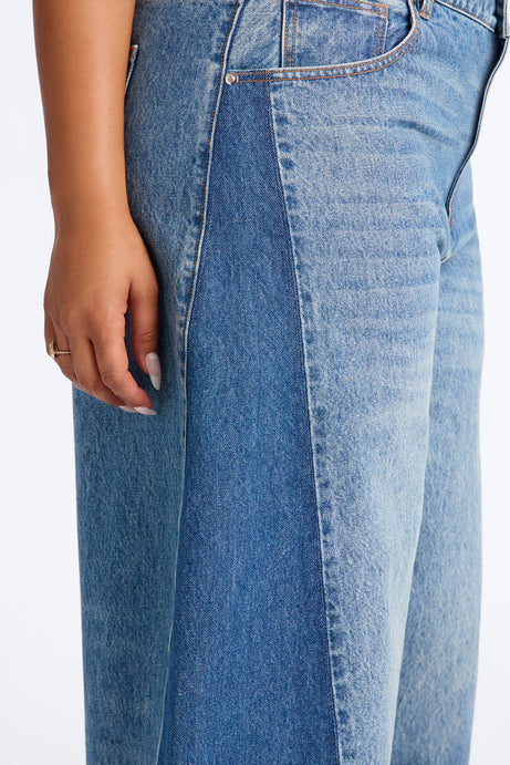 London Edition Two Tone Wide Leg Jeans