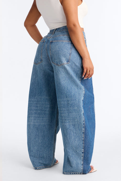 London Edition Two Tone Wide Leg Jeans