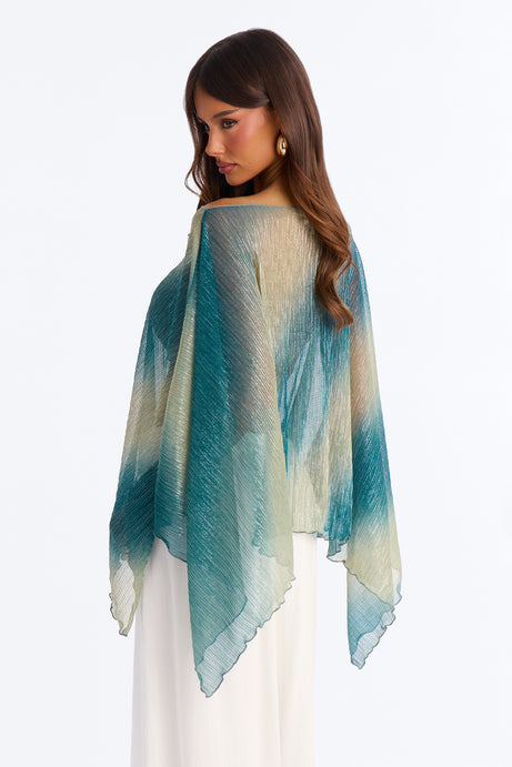 Taylor Ombre Metallic Knit Top - Blue/combo