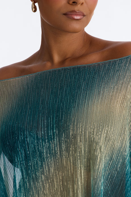 Taylor Ombre Metallic Knit Top - Blue/combo