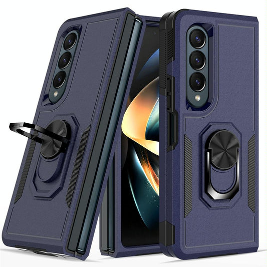 NNEDSZ Galaxy Z Fold 4 Tpu Shockproof Case With Ring - 2 In 1 Design - Dark Green - Interactive Group