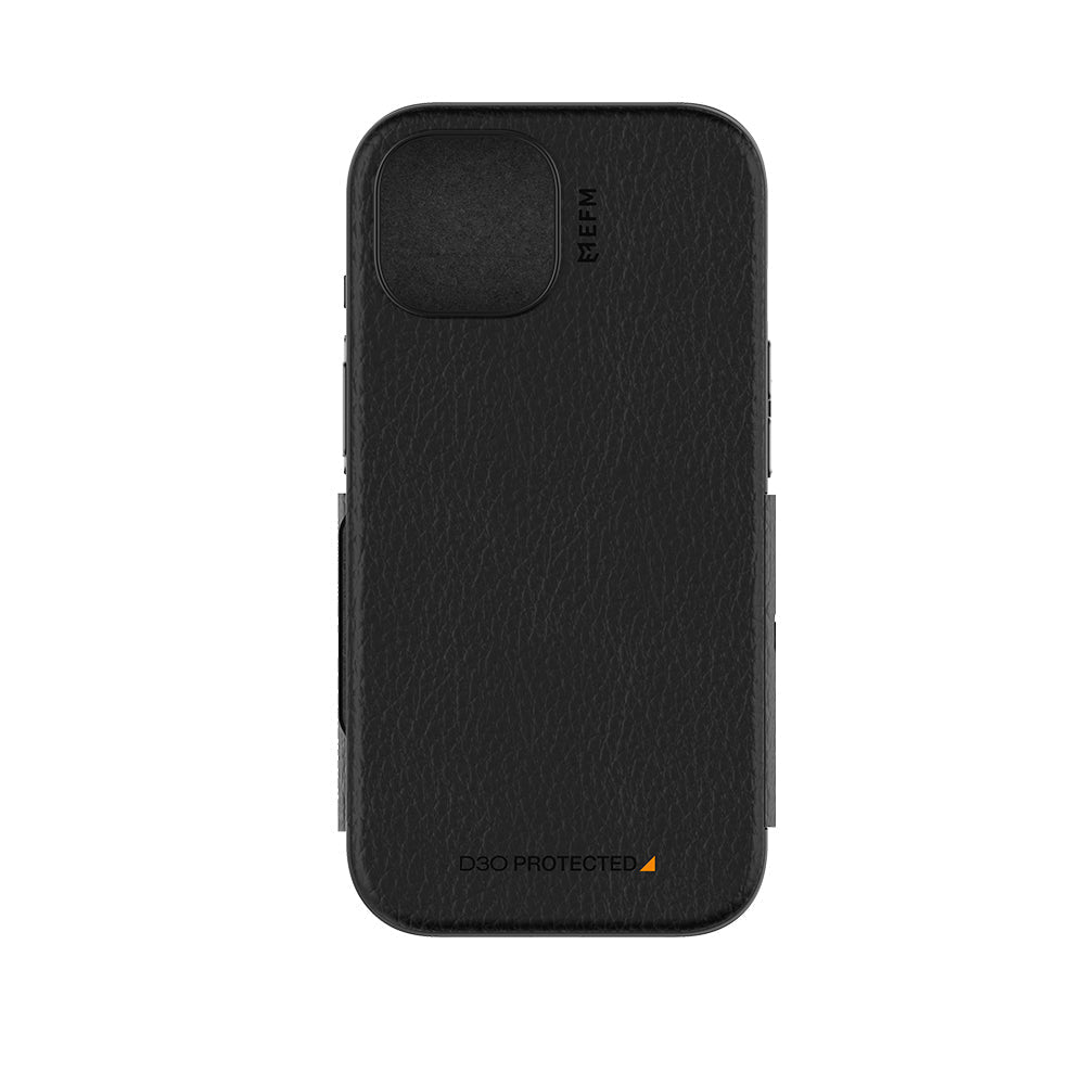 NNEDSZ EFM Monaco E-leather Wallet Case Armour With D3O Plus Suits Iphone 15 (6.1") - Black/Space Grey - Interactive Group