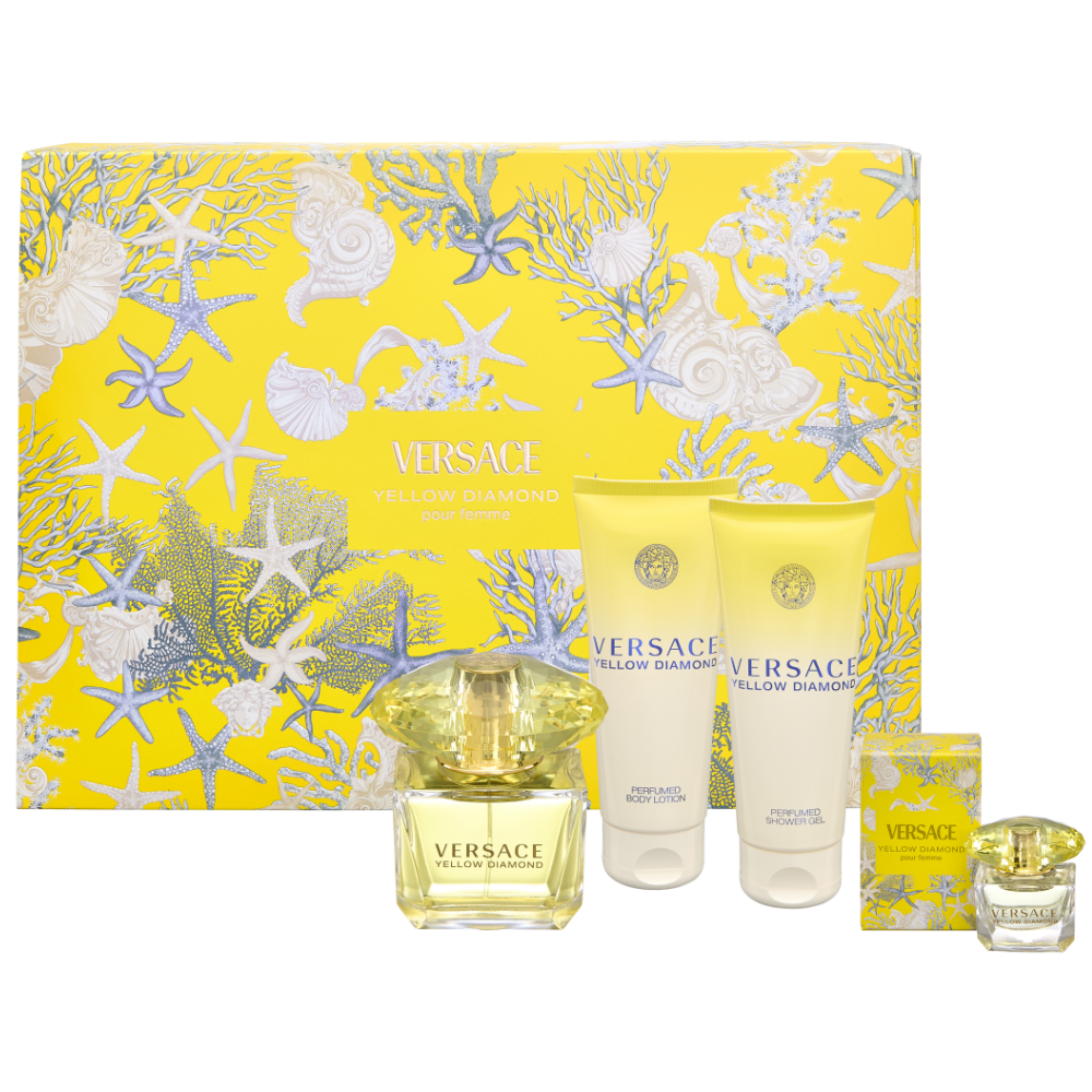 Versace Yellow Diamond Eau De Toilette Gift Set 90ml