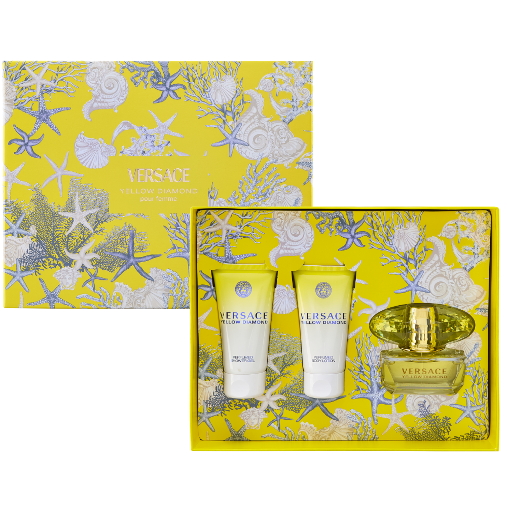 Versace Yellow Diamond Eau De Toilette Gift Set 50ml