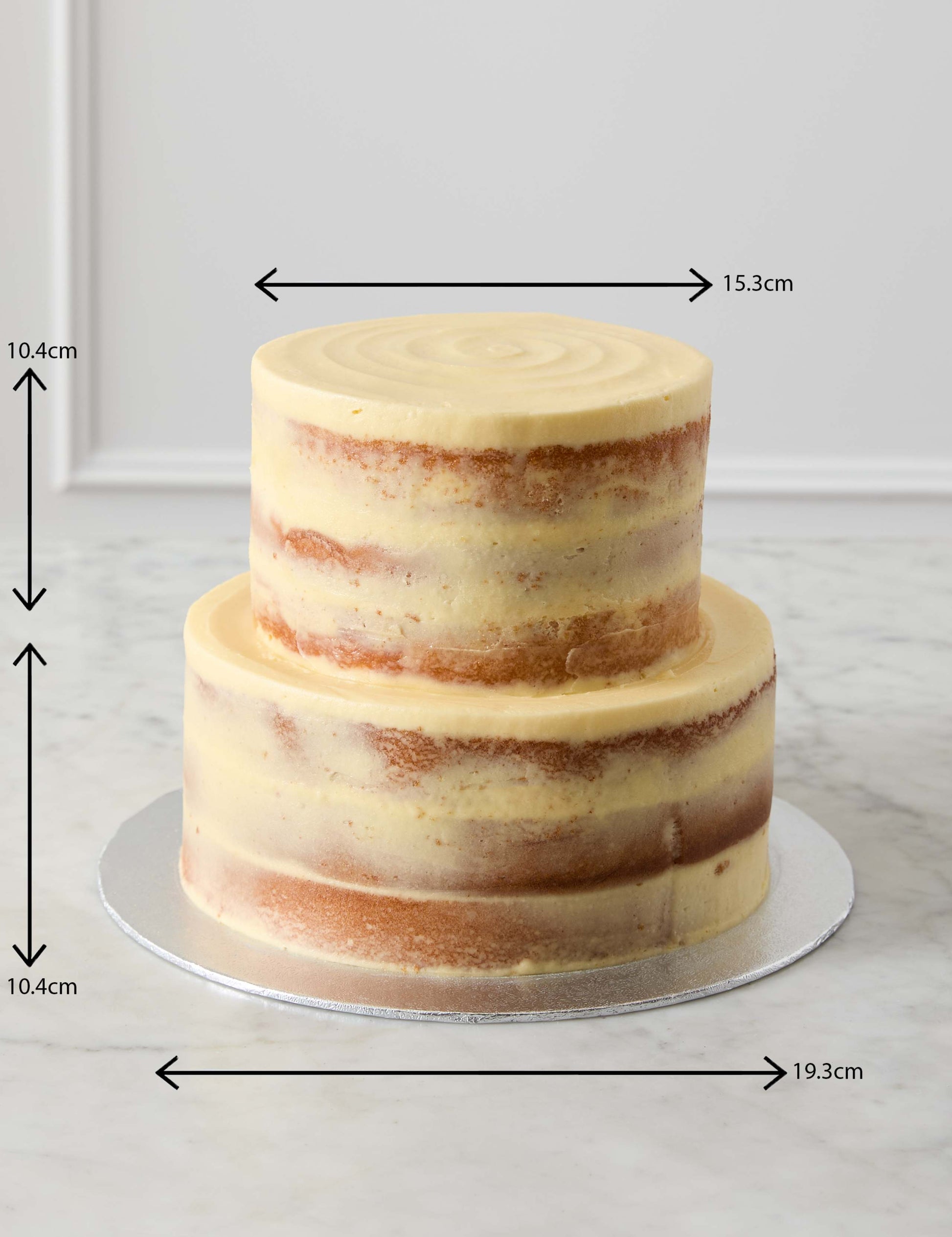 Vanilla Two Tier Naked Cake (Serves 36)