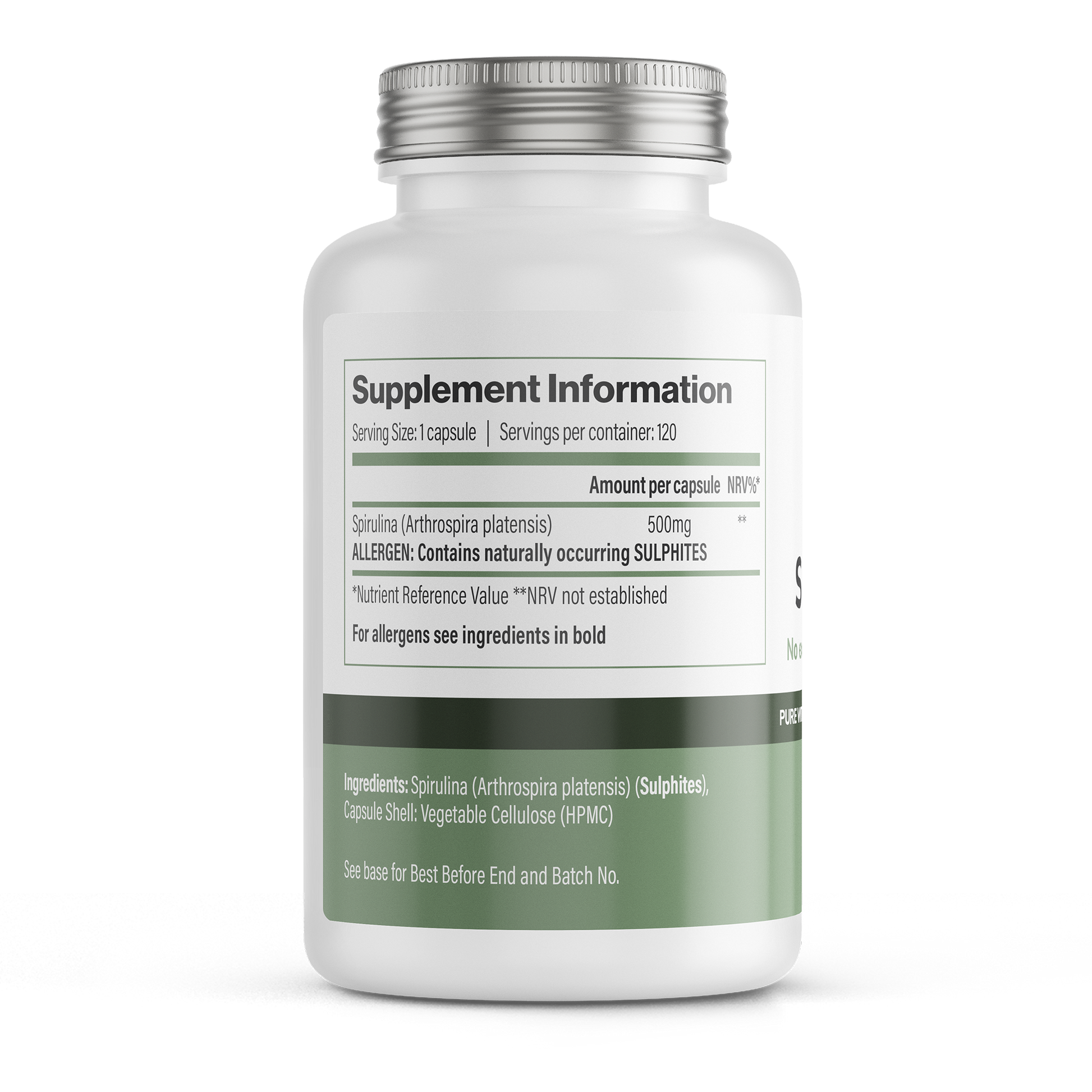 Vitadefence® Spirulina | 500 mg Vegan Capsules – 120 Count - Interactive Group