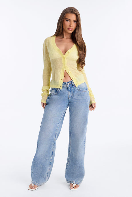 Sheer Me Out Long Sleeve Button Up Cardigan Sweater