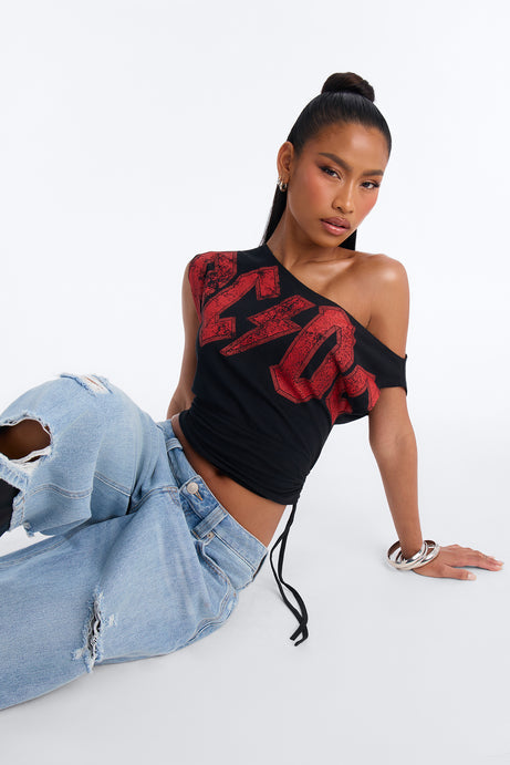ACDC Ruched Off Shoulder Top
