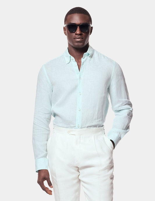Aqua Linen Shirt