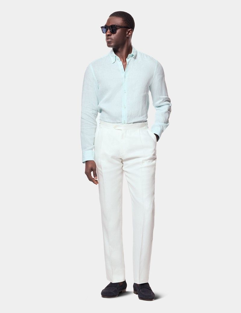 Aqua Linen Shirt