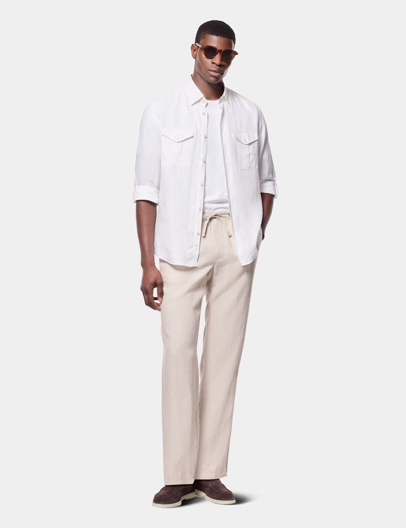 White Linen Safari Shirt