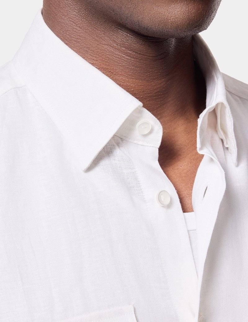 White Linen Safari Shirt