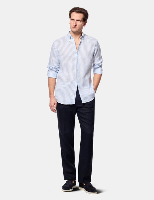 Blue & White Stripe Linen Shirt