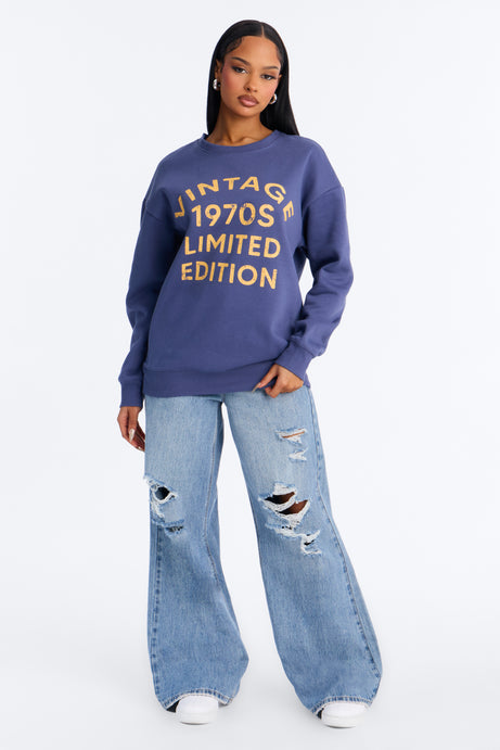 Vintage 1970s Limited Edition Sweatshirt - Denim