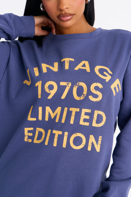 Vintage 1970s Limited Edition Sweatshirt - Denim