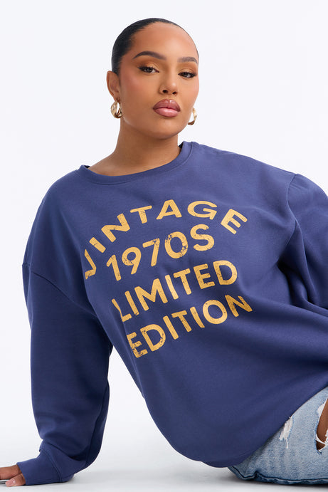 Vintage 1970s Limited Edition Sweatshirt - Denim