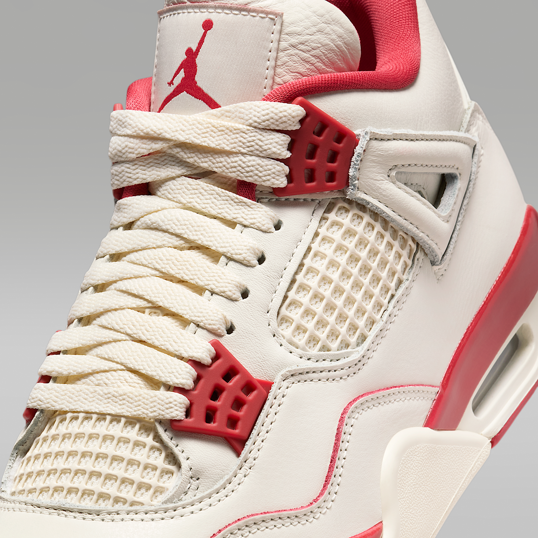 Air Jordan 4 Retro 'Pale Ivory and Tough Red'