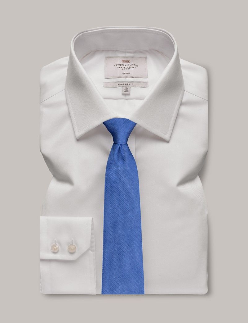 Classic Fit White Fine Twill Non-Iron Shirt